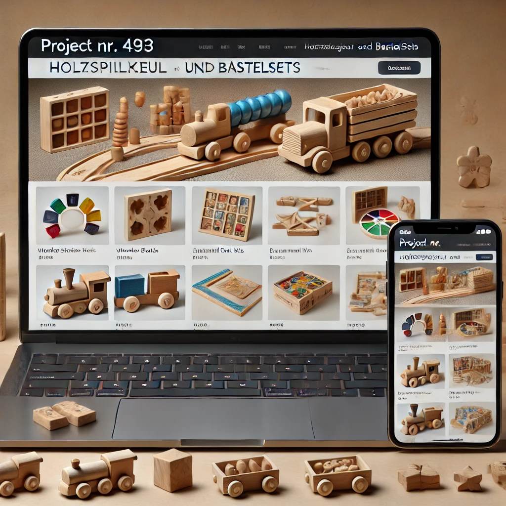 Schlüsselfertiger Onlineshop für Holzspielzeug & Bastelsets