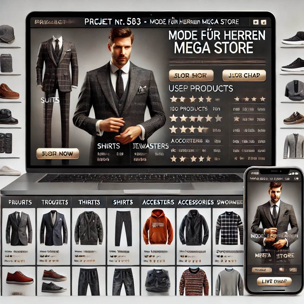 Schlüsselfertiger Herrenmode Mega Store