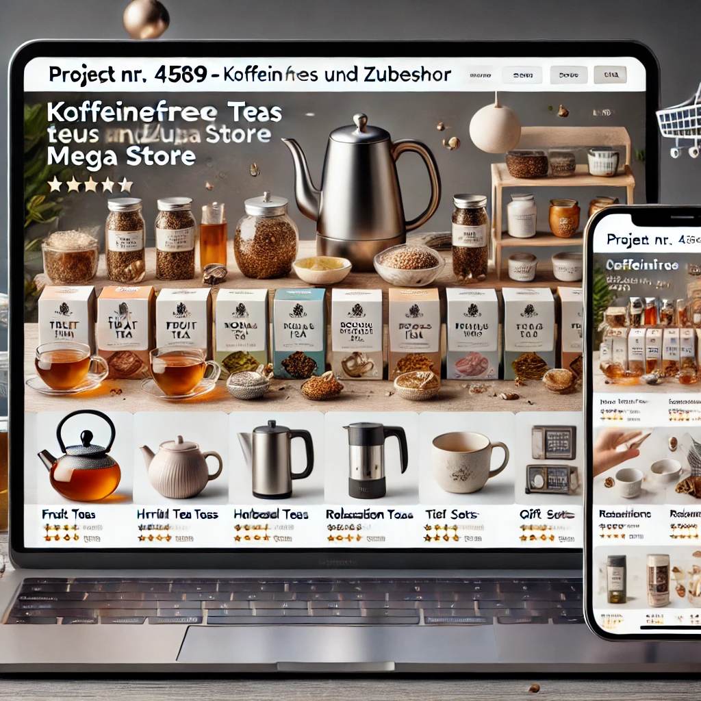 Schlüsselfertiger Onlineshop – Koffeinfreie Tees & Zubehör
