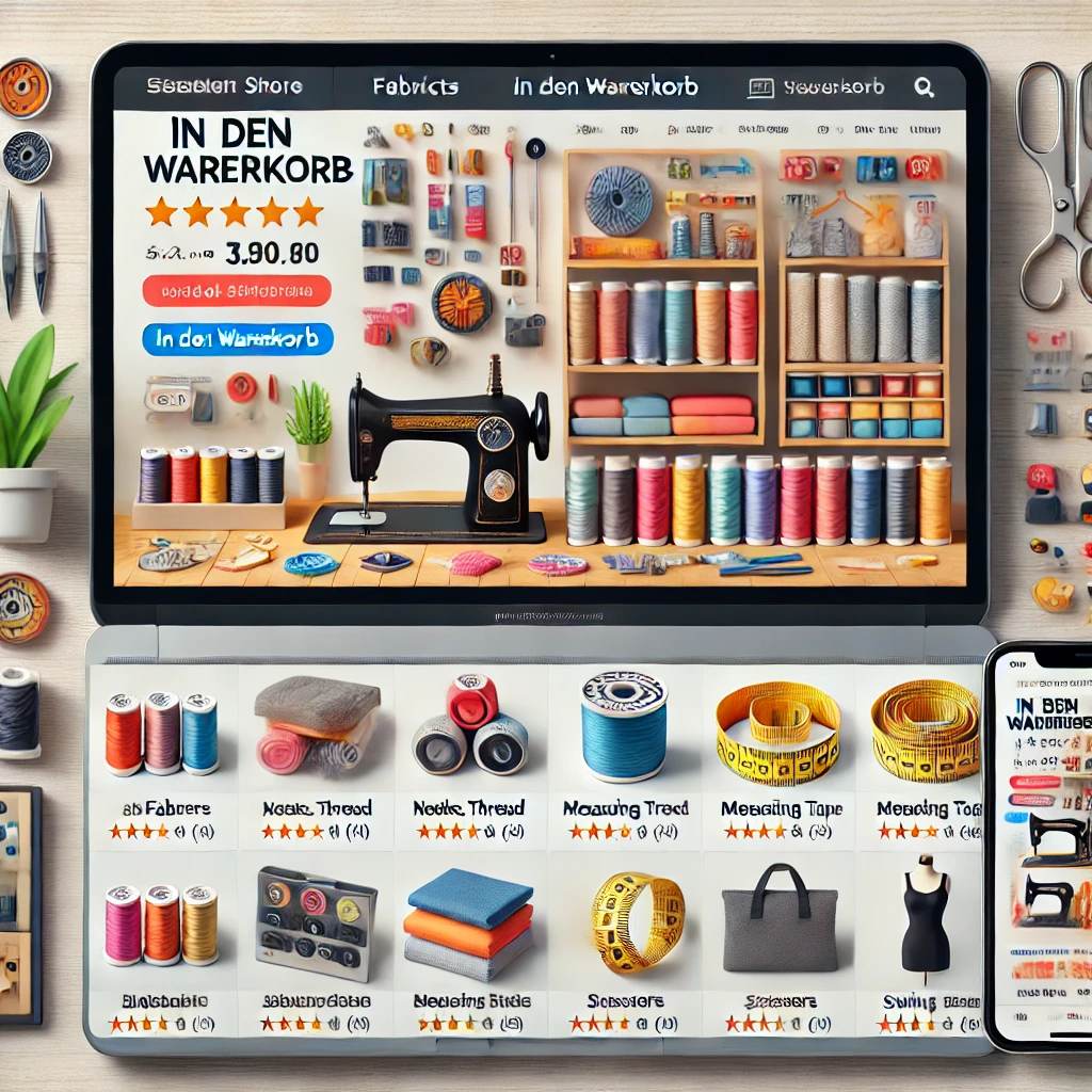 Schlüsselfertiger Onlineshop für Hobbyschneider-Bedarf