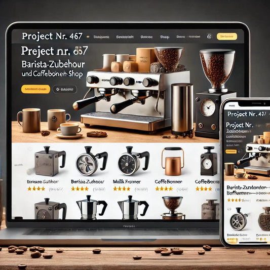 Schlüsselfertiger Onlineshop für Barista-Zubehör und Kaffeebohnen