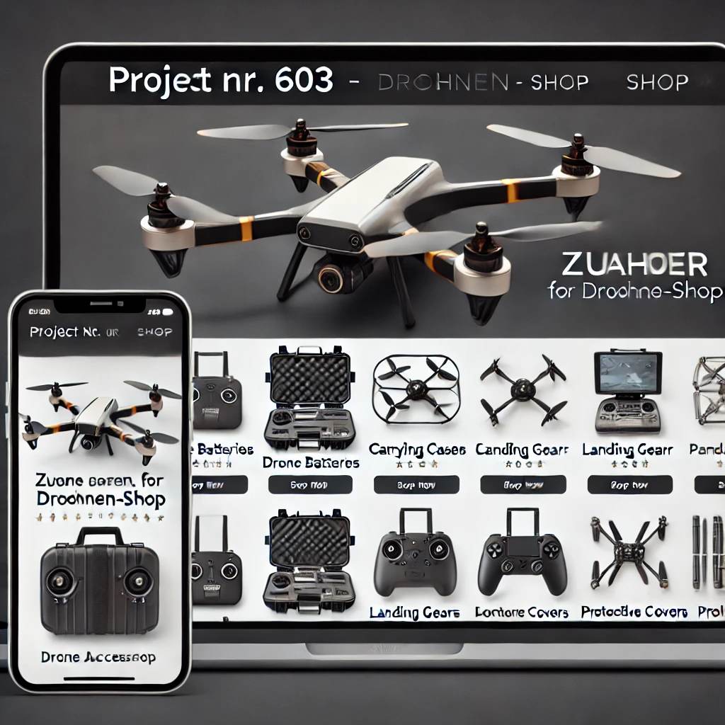 Schlüsselfertiger Onlineshop für Drohnen-Zubehör