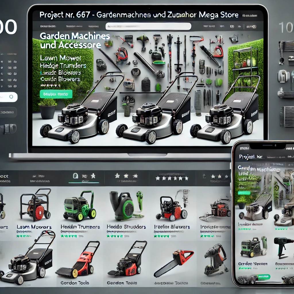 Schlüsselfertiger Gartenmaschinen Mega Store