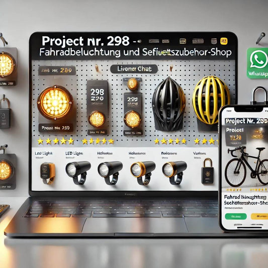 Schlüsselfertiger Onlineshop für Fahrradbeleuchtung & Sicherheit