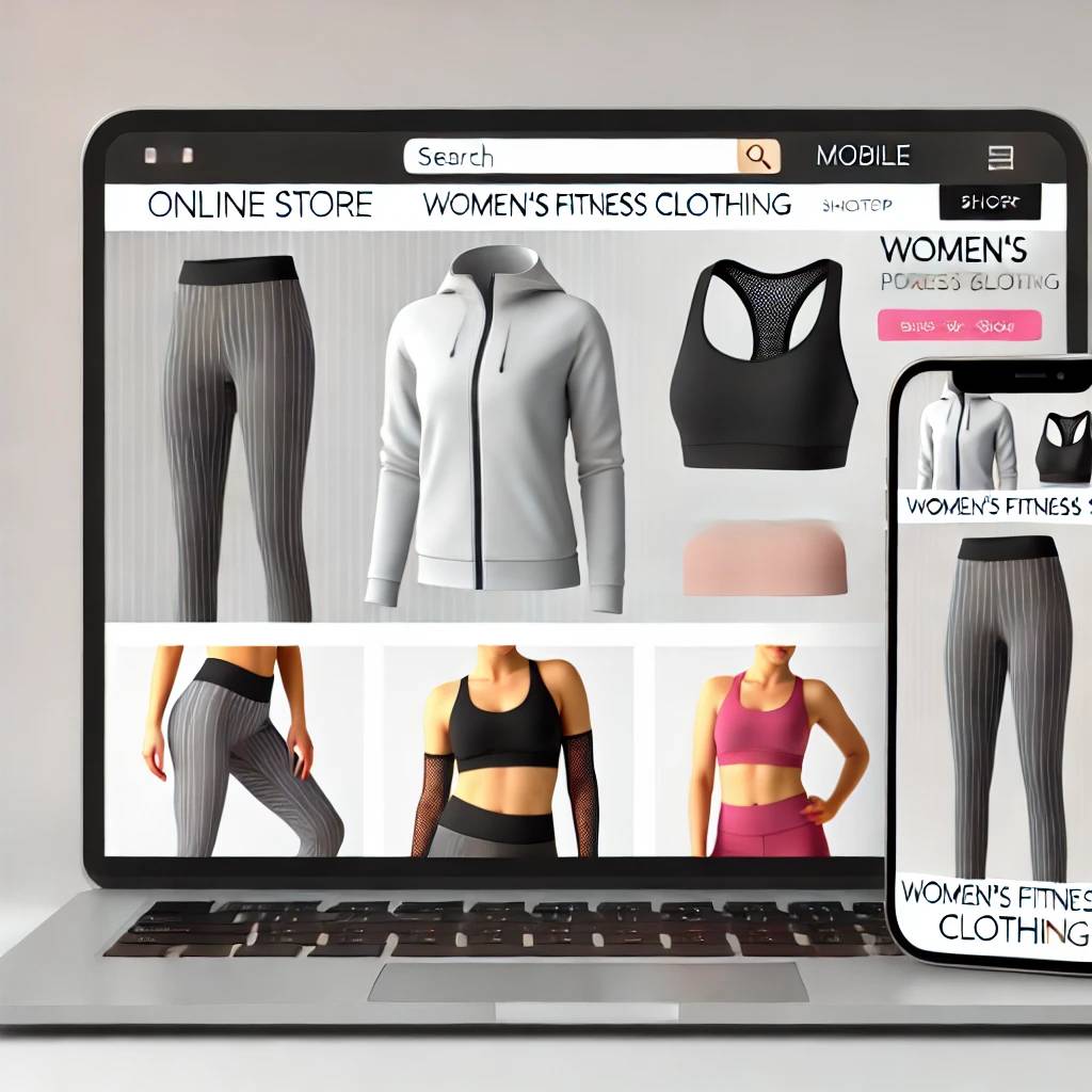 Turnkey online shop for fitness clothing for women