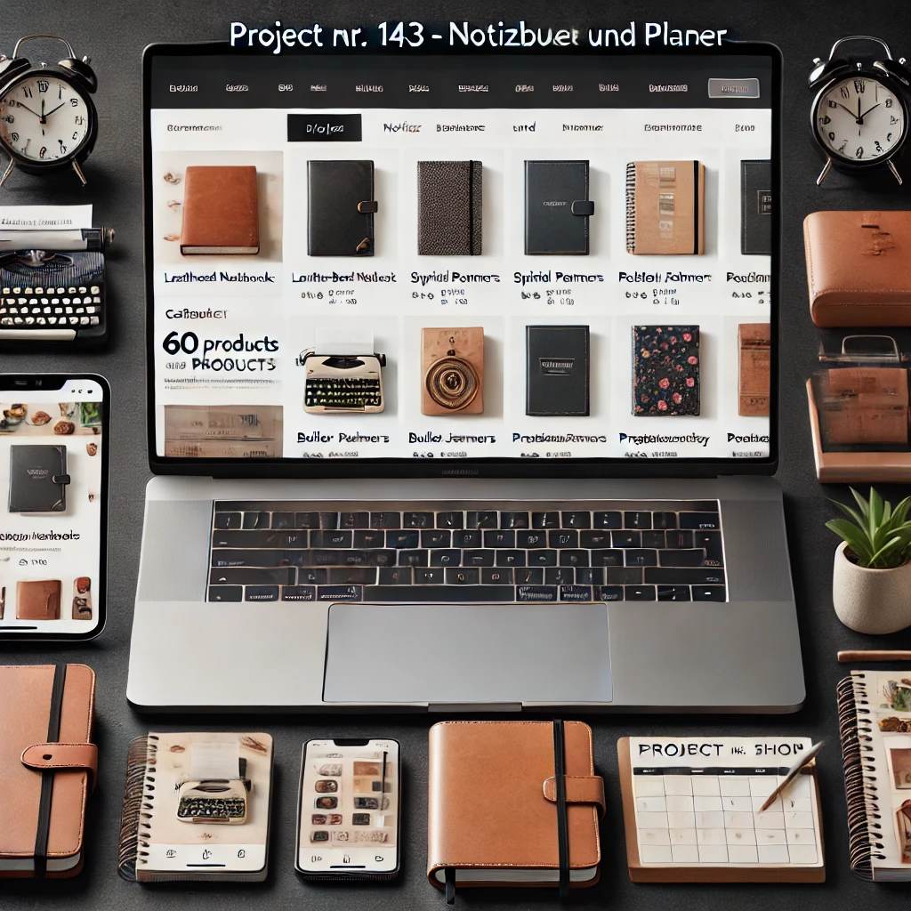 Schlüsselfertiger Onlineshop für Notizbücher & Planer