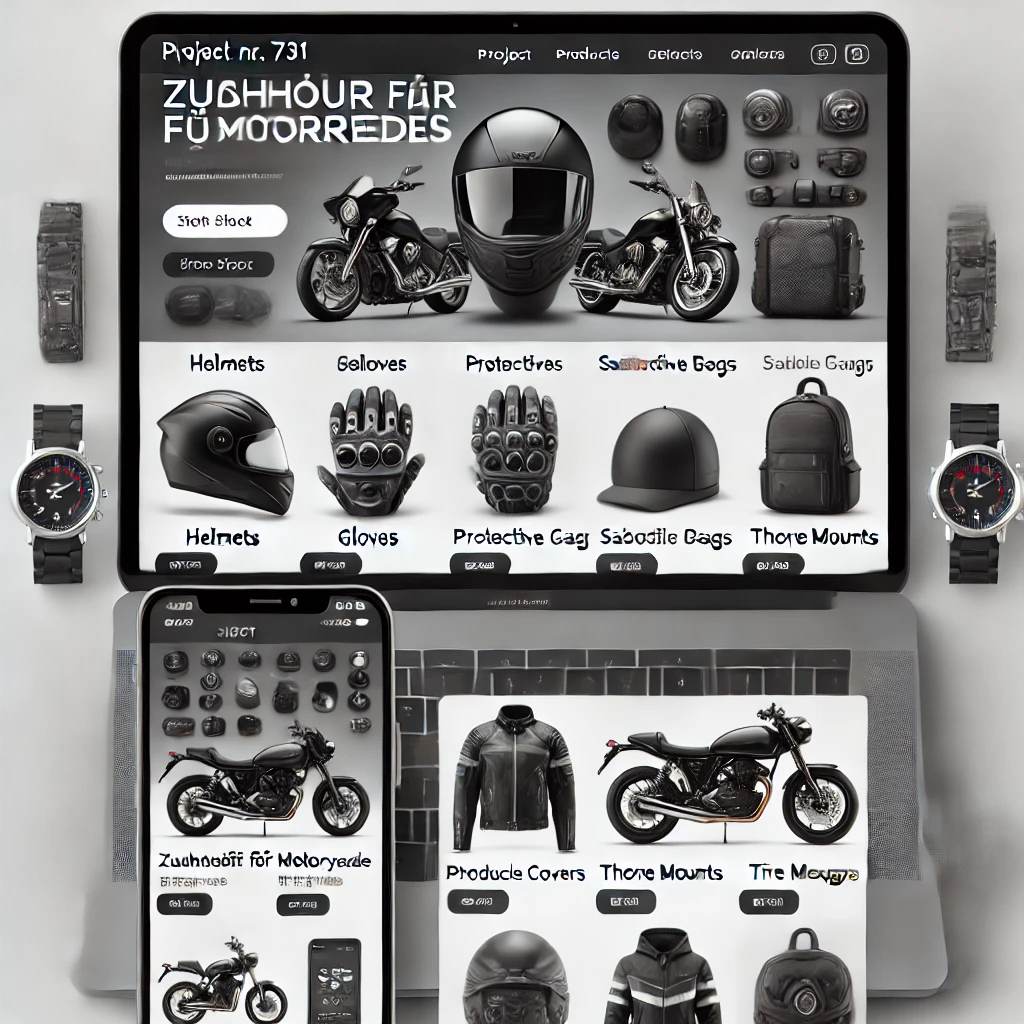 Schlüsselfertiger Onlineshop für Motorrad-Zubehör
