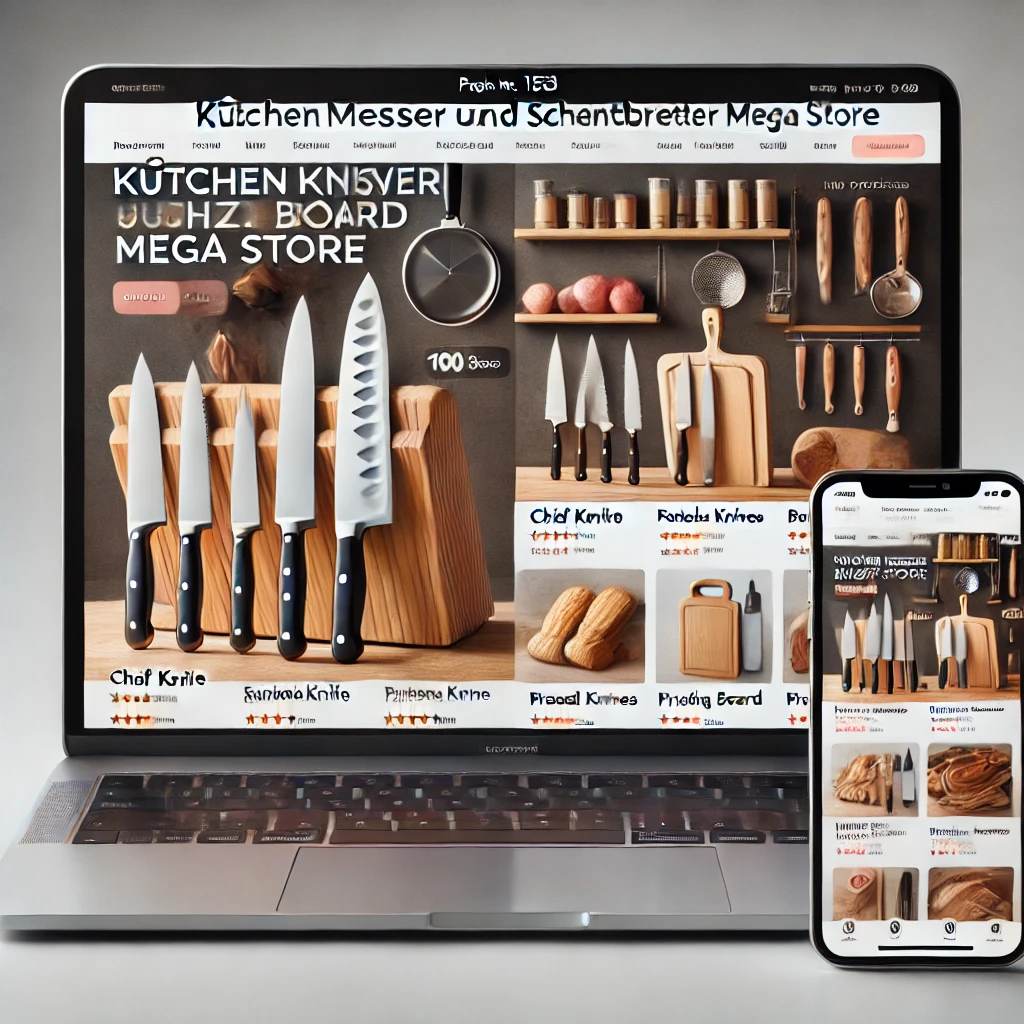 Schlüsselfertiger Onlineshop für Küchenmesser & Schneidbretter
