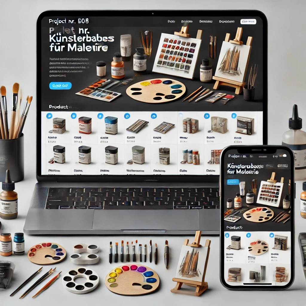 Schlüsselfertiger Onlineshop für Künstlerbedarf
