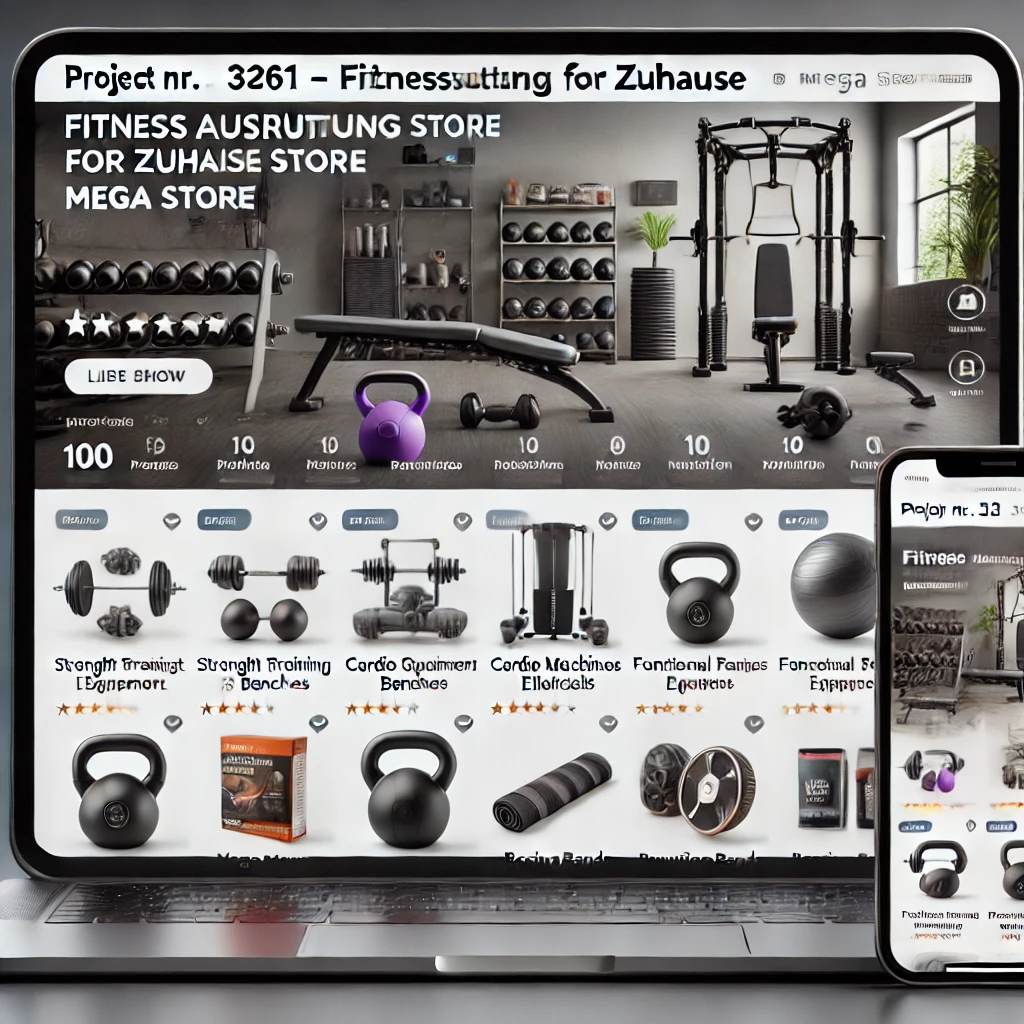 Schlüsselfertiger Onlineshop – Fitnessausrüstung für Zuhause