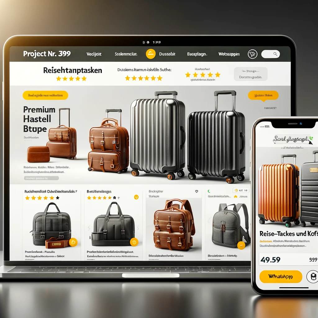 Schlüsselfertiger Onlineshop für Reisetaschen und Koffer
