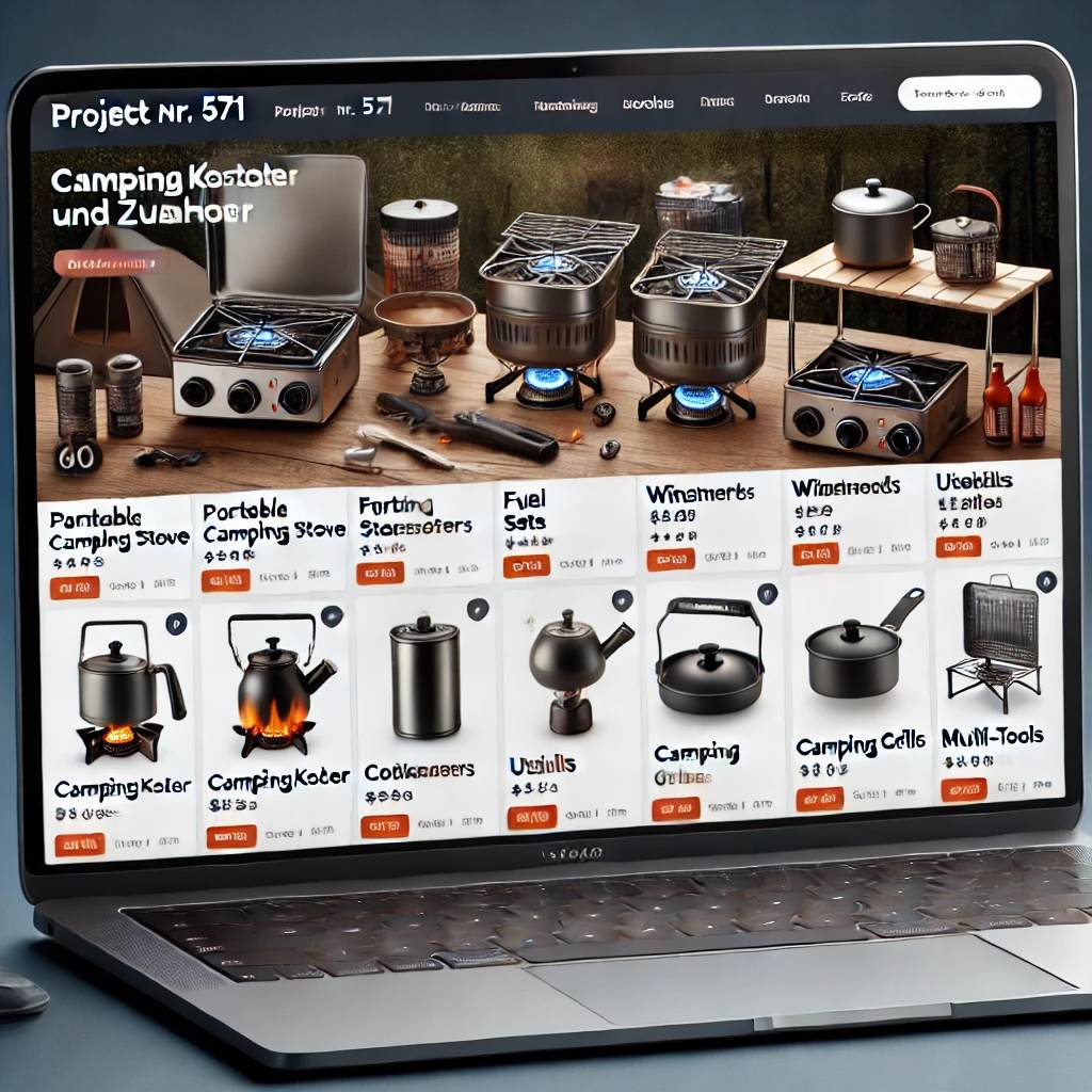 Schlüsselfertiger Onlineshop für Campingkocher & Zubehör
