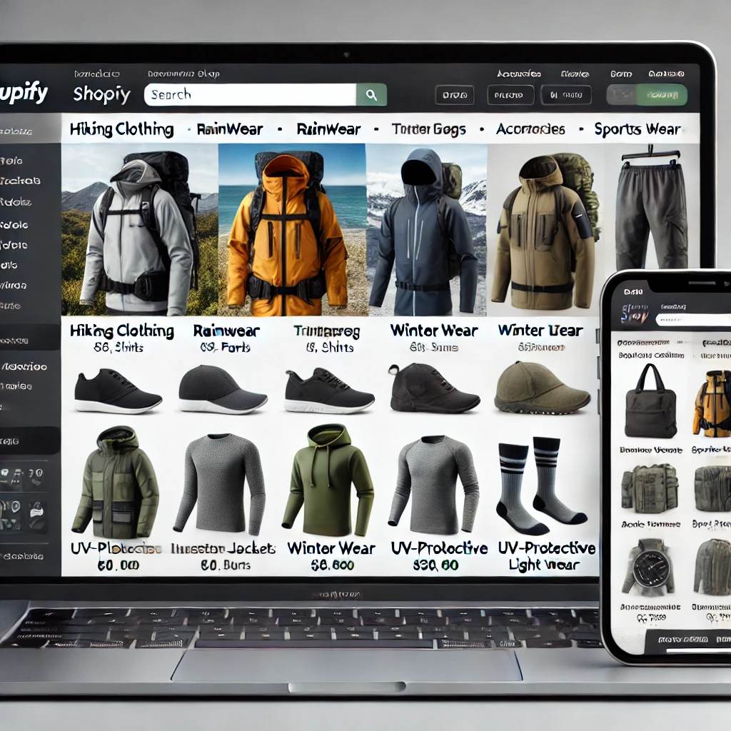 Schlüsselfertiger Onlineshop für Outdoor-Kleidung