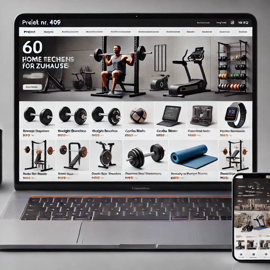 Schlüsselfertiger Onlineshop für Fitnessgeräte – Perfektes Heimtraining