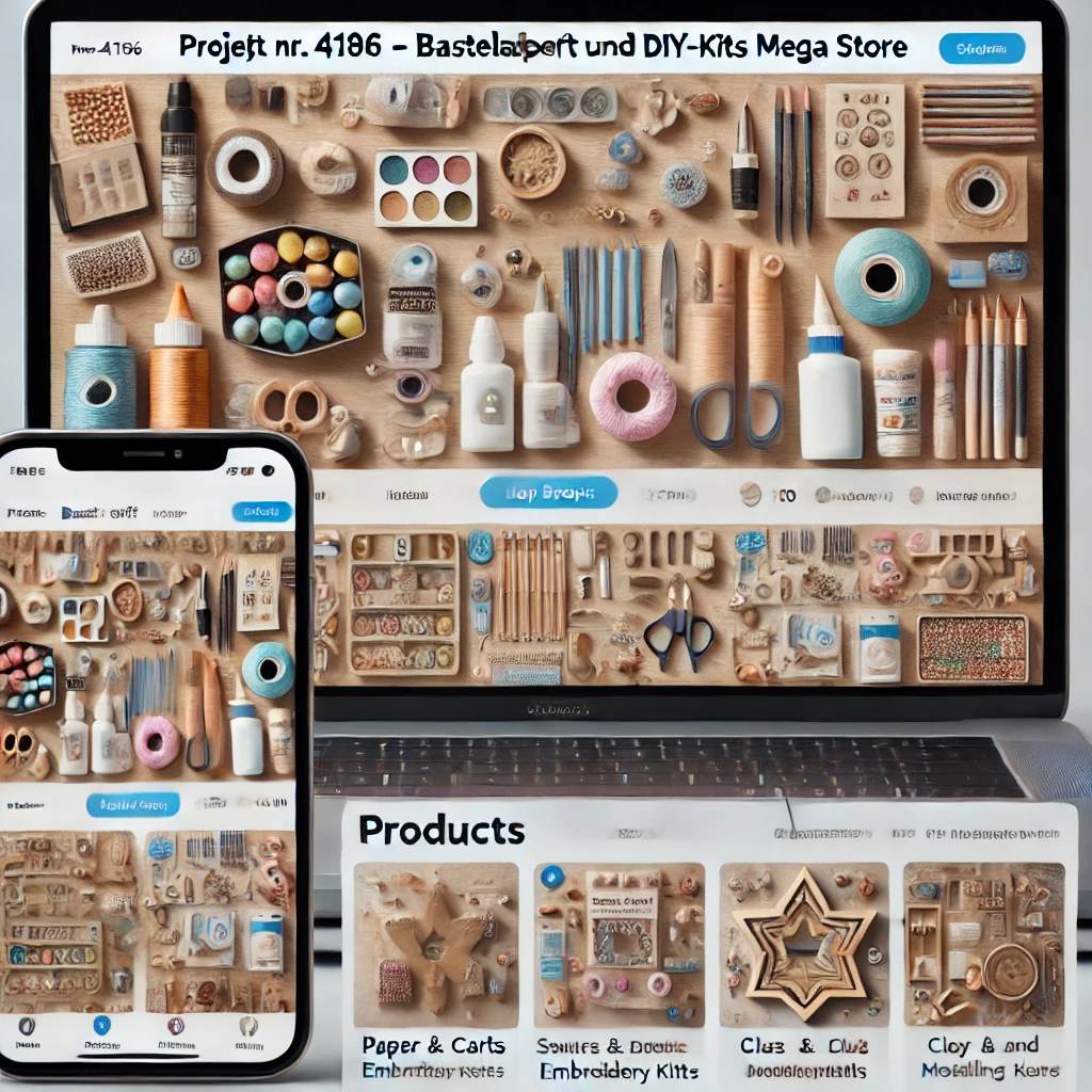 Schlüsselfertiger Onlineshop – Bastelbedarf & DIY-Kits für Kreative