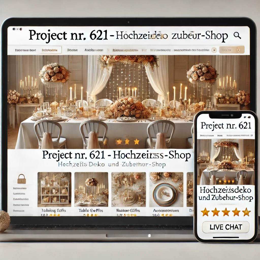 Schlüsselfertiger Onlineshop für Hochzeitsdeko und Zubehör