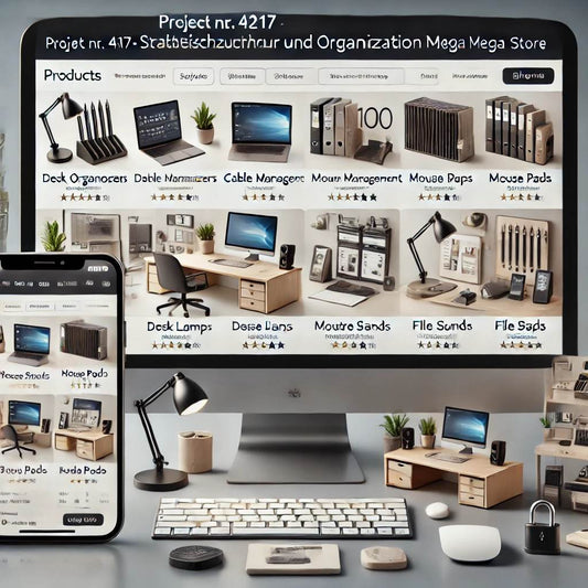 Schlüsselfertiger Onlineshop – Schreibtischzubehör & Organisation