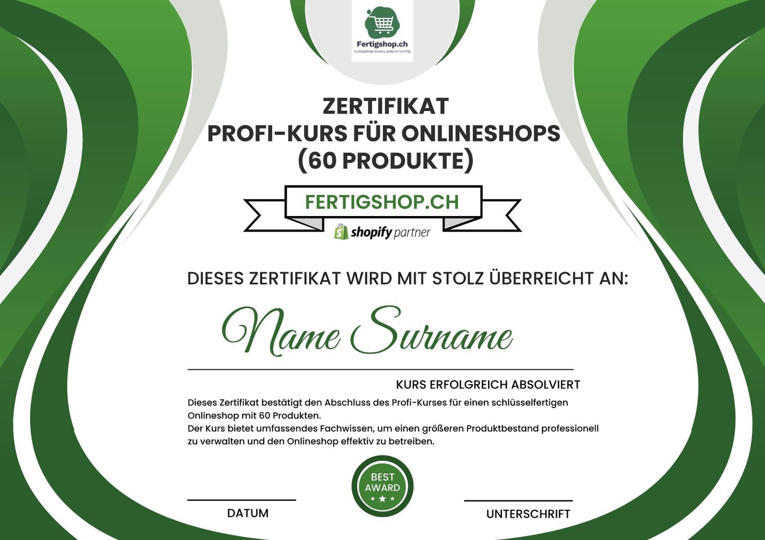 60 Produkte Onlineshop